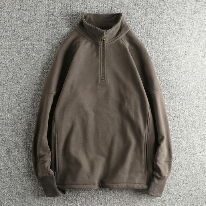 Herren Fleecejacke mit halbem Reißverschluss und seitlichen Eingrifftaschen Aliams