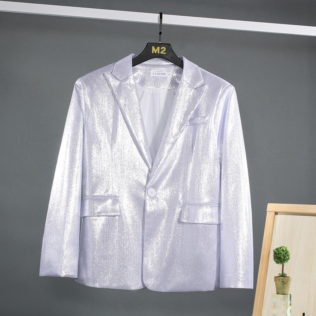 Herren schimmernder Blazer mit luxuriösem Obermaterial und klassischem Schnitt Aliams
