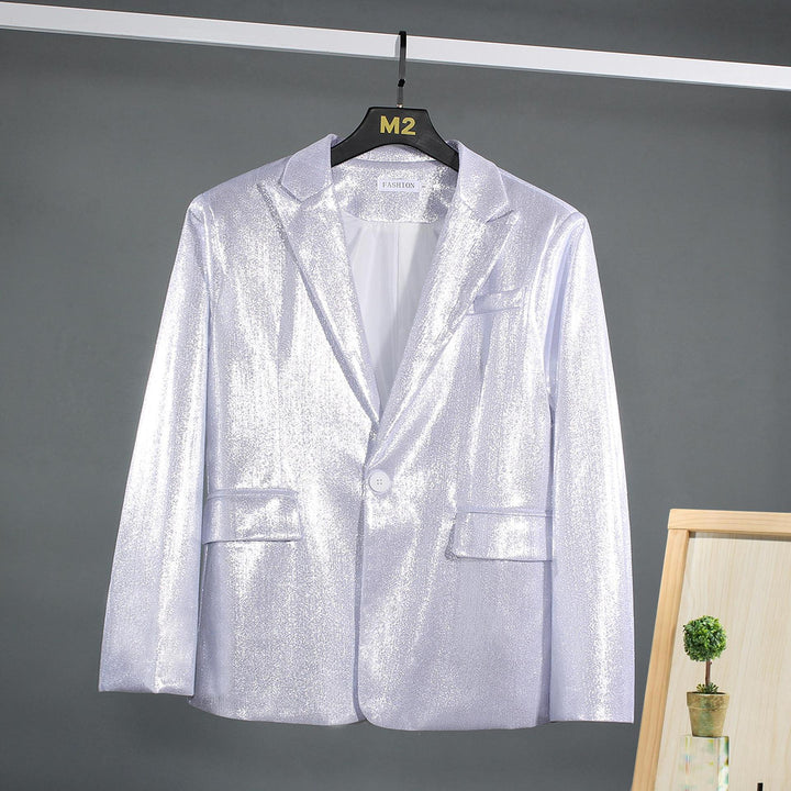 Herren schimmernder Blazer mit luxuriösem Obermaterial und klassischem Schnitt Aliams
