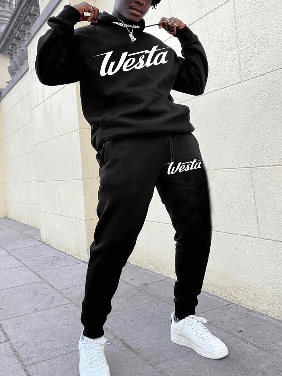 Herren Freizeit Hoodie und Jogginghose Set mit stilvollem Logo Aliams