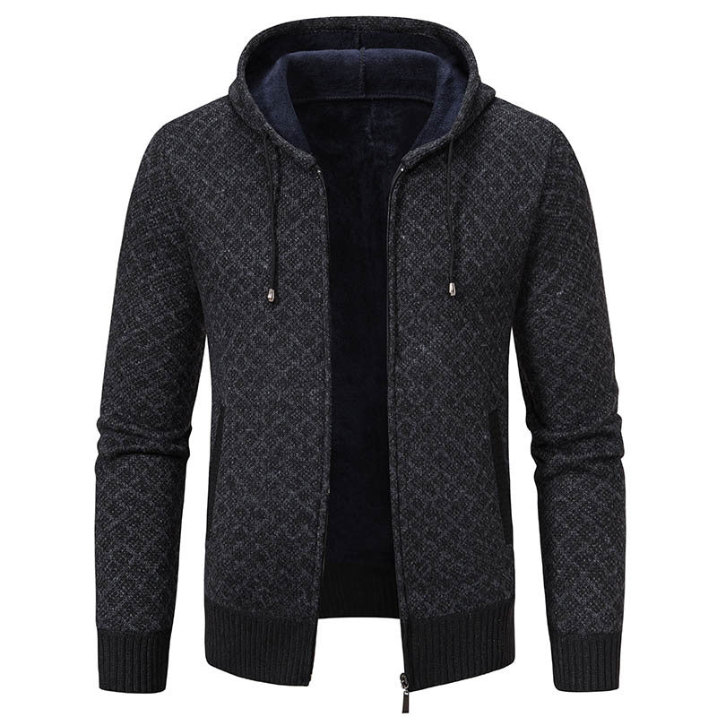 Herren stylische Jacke mit modernem Wabenmuster und Kapuze Aliams