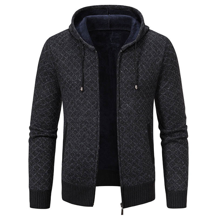 Herren stylische Jacke mit modernem Wabenmuster und Kapuze Aliams