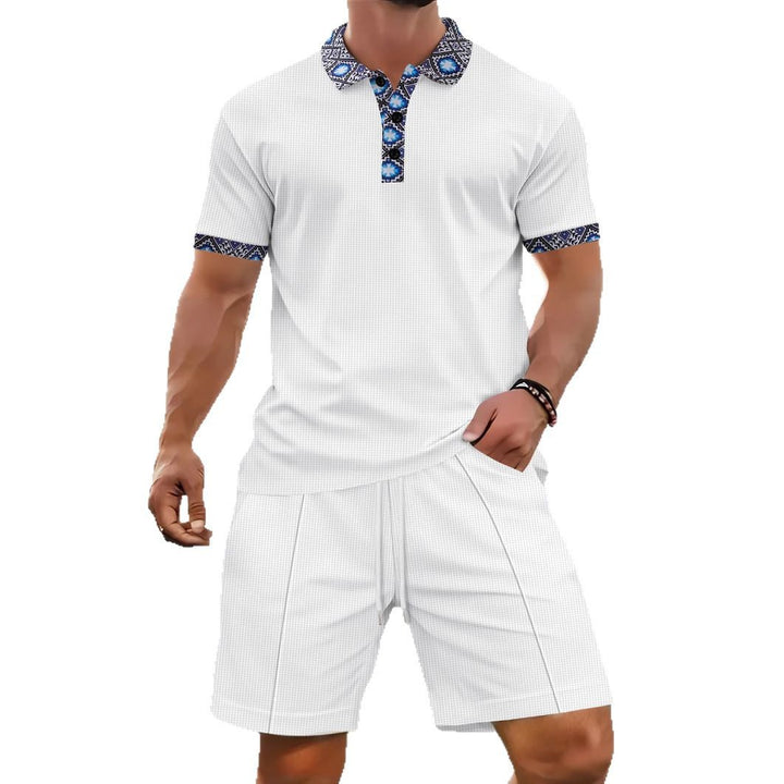 Herren sportliches Kurzarm-Set mit stilvollem Kragen Aliams