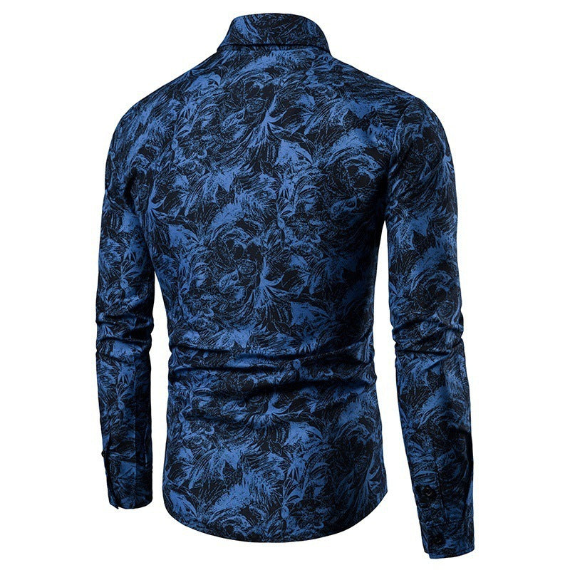 Herren Bluse mit kreativem floralem Muster Aliams
