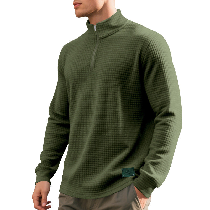 Herren Pullover mit Reißverschluss und strukturiertem Design Aliams