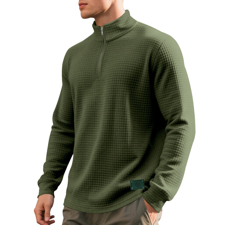 Herren Pullover mit Reißverschluss und strukturiertem Design Aliams