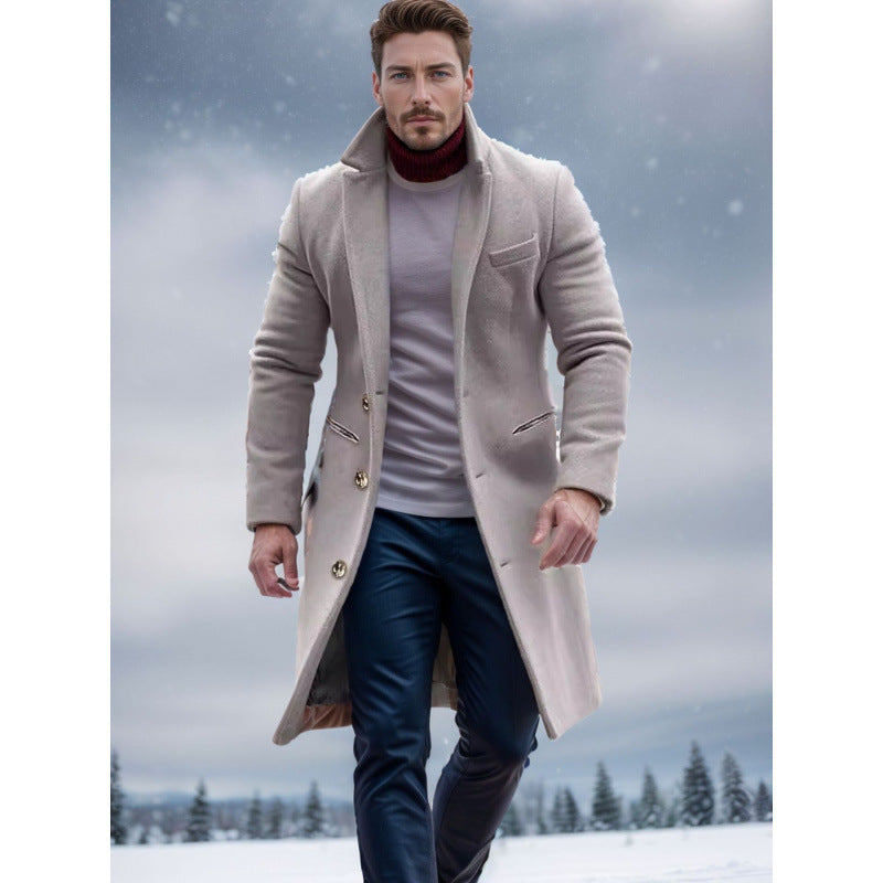 Herren Eleganter Wollmantel mit strukturiertem Design Aliams