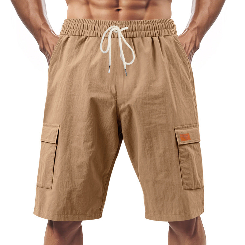 Herren praktische Cargo-Shorts mit elastischem Bund und seitlichen Taschen Aliams