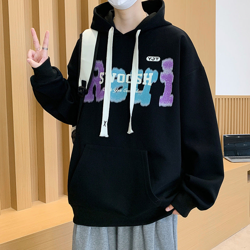 Unisex Oversized Kapuzenpullover mit kreativem Schriftzug Aliams