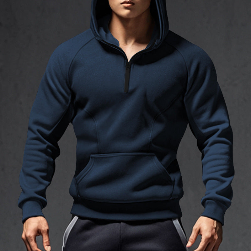 Herren sportlicher Hoodie mit halbem Reißverschluss Aliams