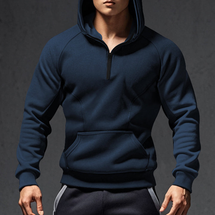 Herren sportlicher Hoodie mit halbem Reißverschluss Aliams