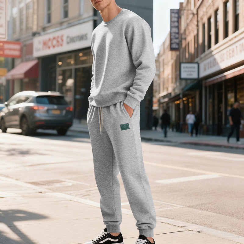 Herren sportliches Freizeit-Set mit Rundhalsausschnitt und elastischem Bund Aliams