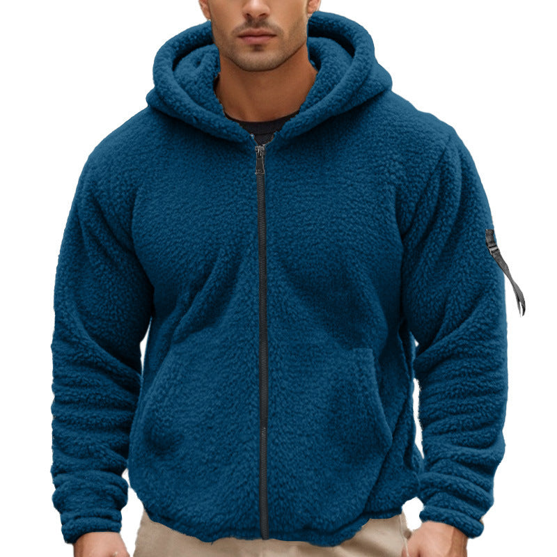 Herren weicher Fleece-Hoodie mit praktischem Reißverschluss und Kapuze Aliams