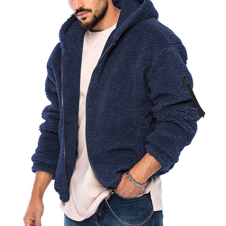Herren Fleecejacke mit Kapuze und praktischem Reißverschluss Aliams
