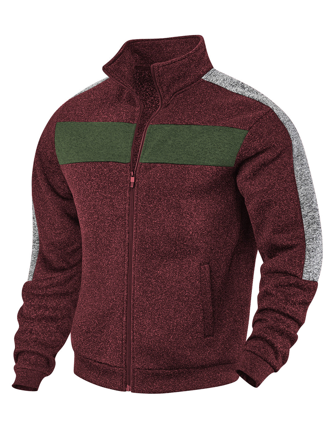Herren Sportliche Fleecejacke mit hohem Kragen und reflektierenden Akzenten Aliams