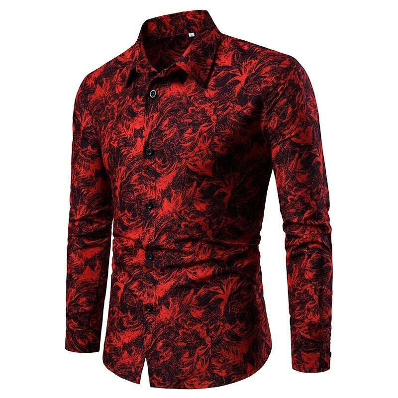 Herren Bluse mit kreativem floralem Muster Aliams