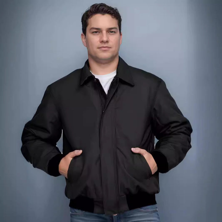 Herren stilvolle Bomberjacke mit praktischen Taschen und elastischem Bund Aliams