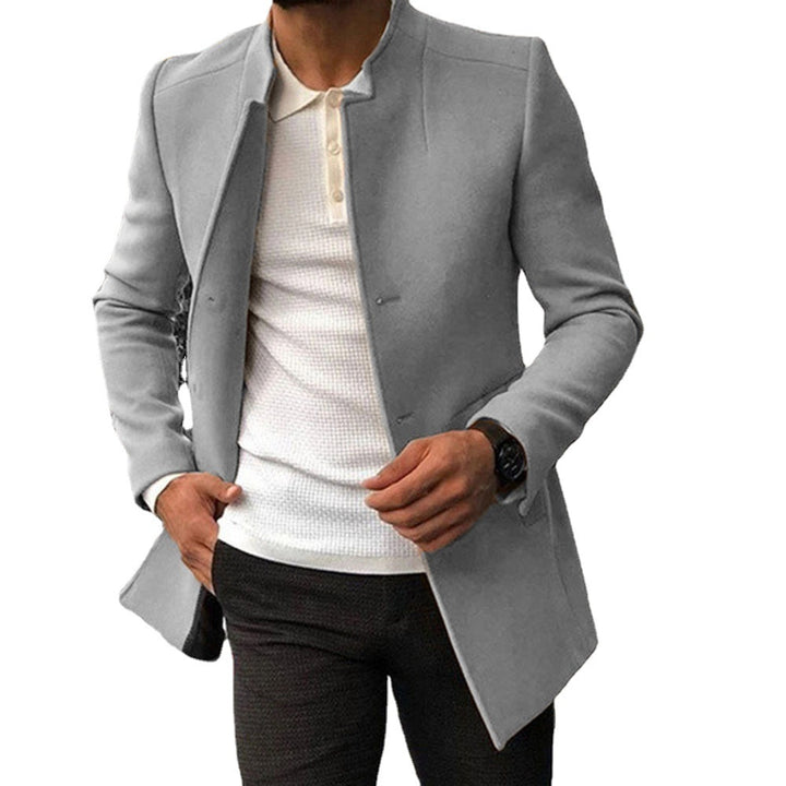 Herren eleganter Casual-Mantel mit modernem Schnitt und praktischen Taschen Aliams