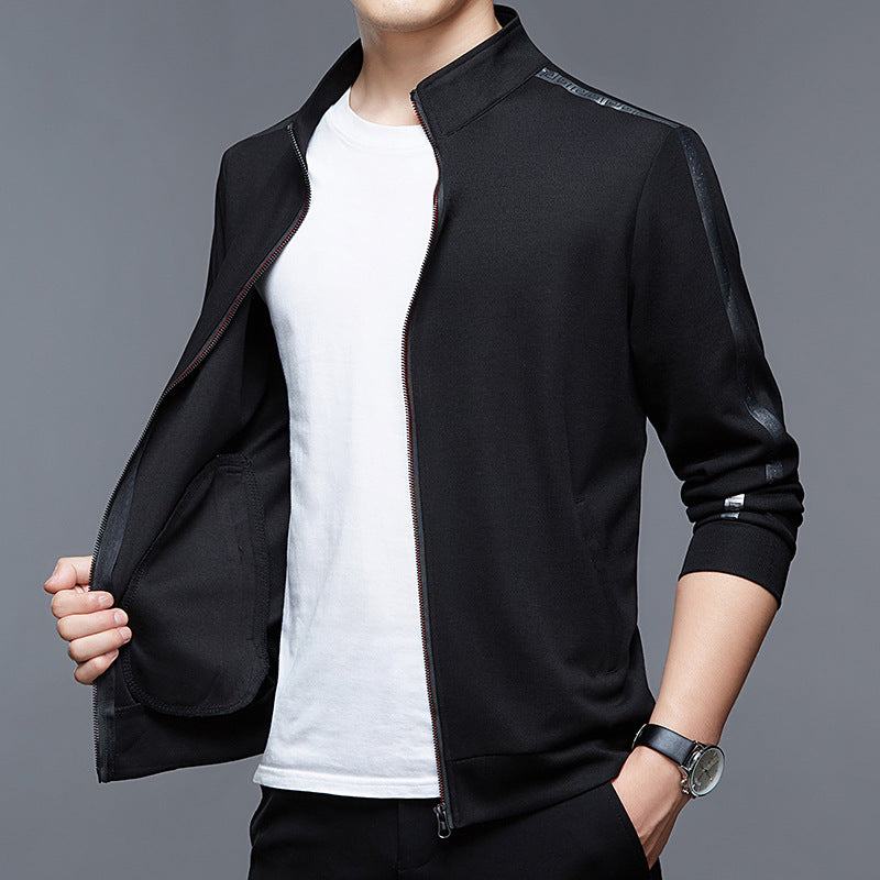 Herren sportliche Jacke mit Stehkragen und atmungsaktiver Funktion Aliams