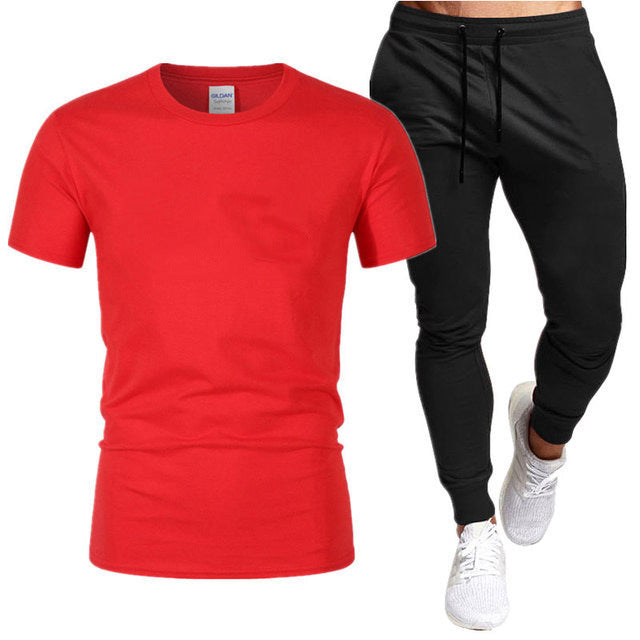 Herren sportliches Trainingsset mit T-Shirt und Jogginghose Aliams