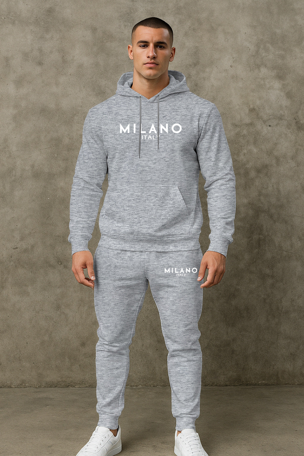 Herren Hoodie und Jogginghose Set mit stylischem Milano Print Aliams
