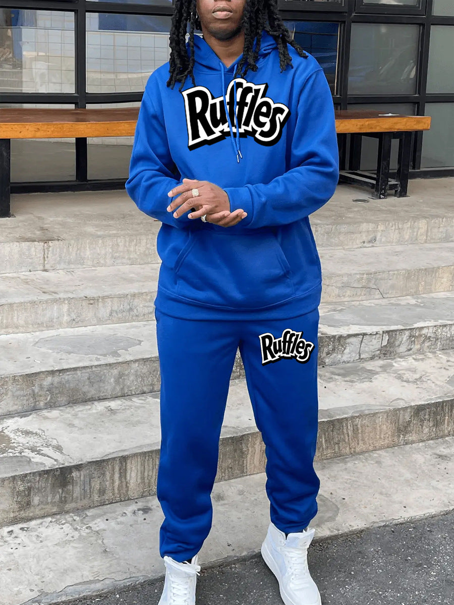 Herren gemütlicher Hoodie und Jogginghose Set mit auffälligem Logo Aliams
