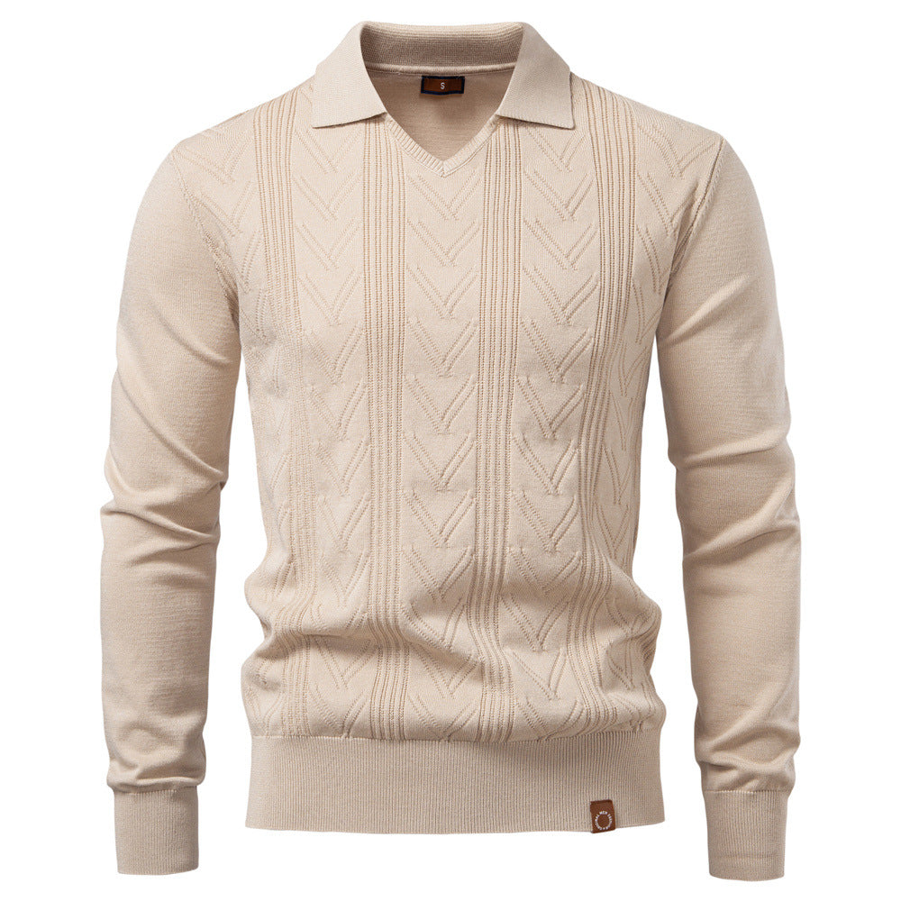 Herren Pullover mit V-Ausschnitt und strukturiertem Design Aliams