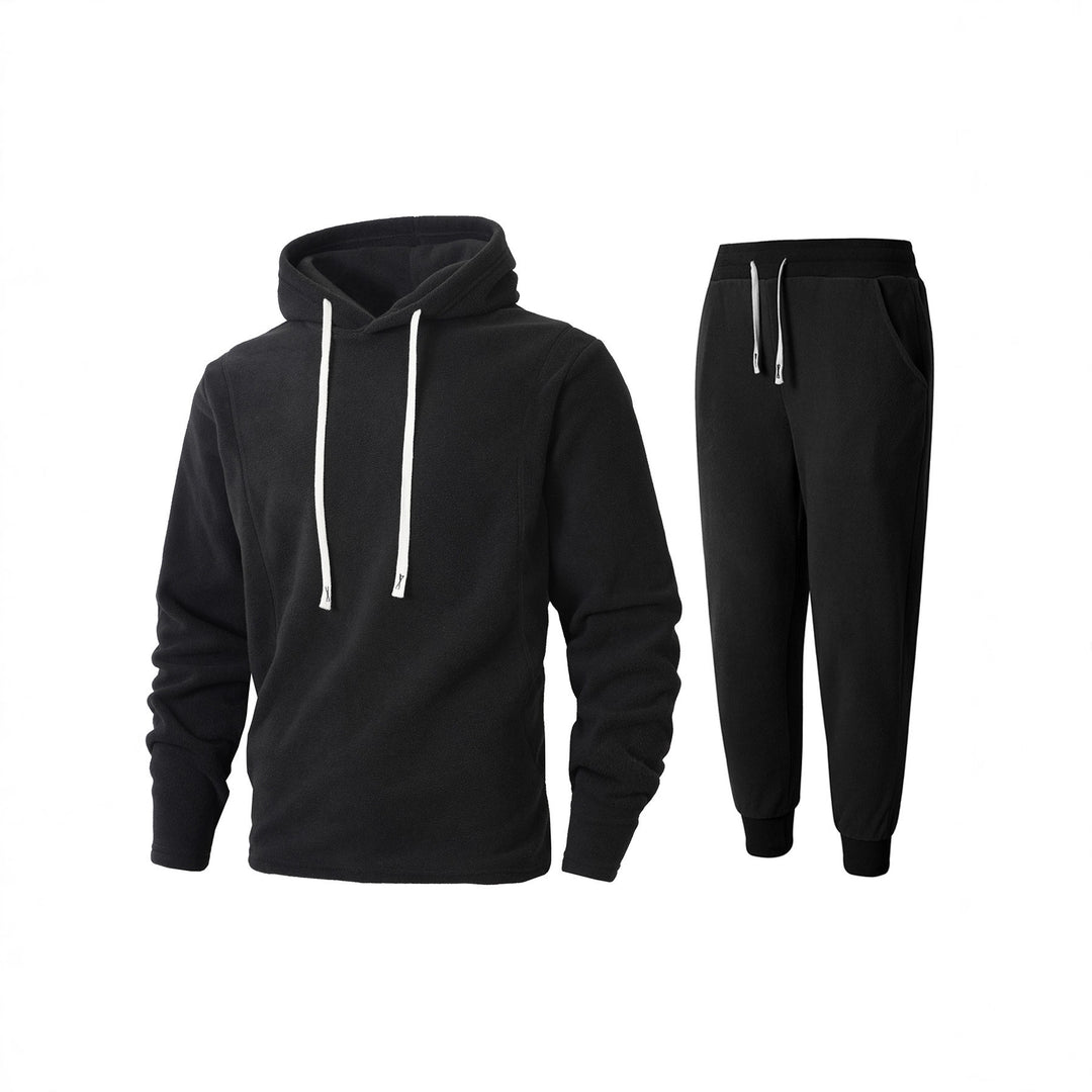 Herren Fleece-Kapuzenpullover und Jogginghose Set Aliams