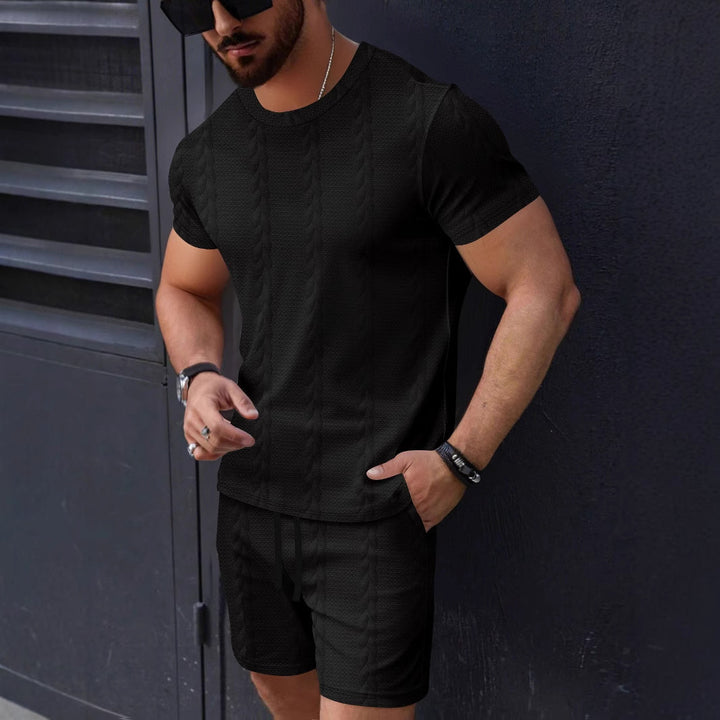 Herren Sportliches Kurzarmset mit strukturierter Oberfläche Aliams