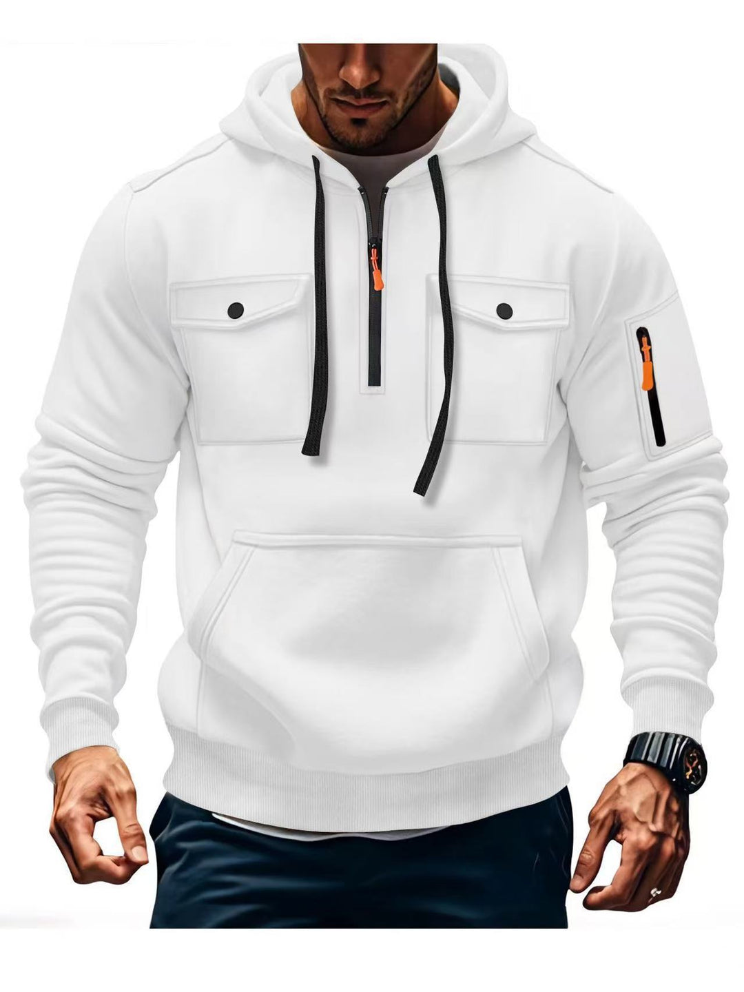 Herren Funktions Hoodie mit praktischen Taschen Aliams