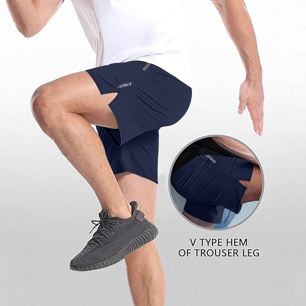 Herren Atmungsaktive Sportshorts mit Seitentaschen und elastischem Bund Aliams