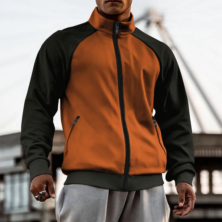 Herren sportliche Jacke mit hochschließendem Kragen und Taschen Aliams