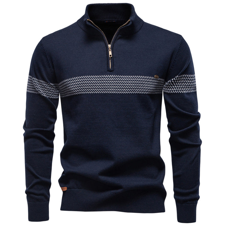 Herren Pullover mit Stehkragen und Reißverschluss Aliams