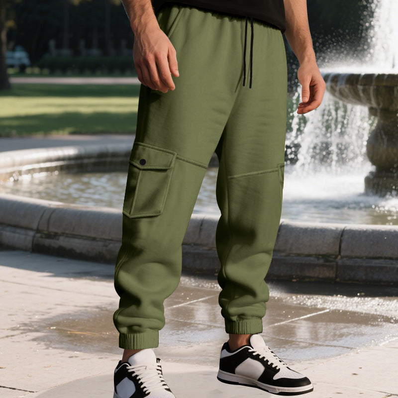 Herren Cargo-Jogginghose mit seitlichen Taschen und elastischem Bund Aliams