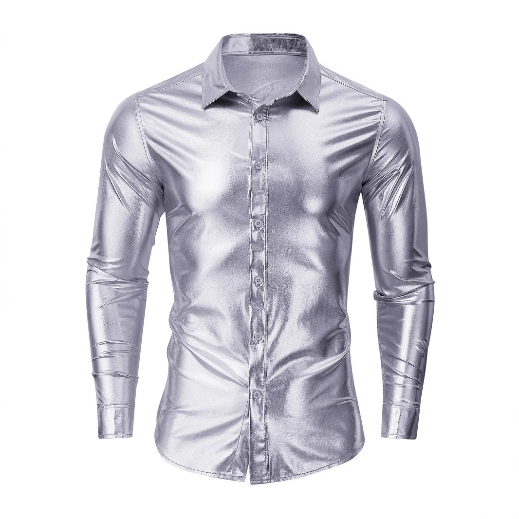 Herren elegantes Glanzhemd aus hochwertigen Materialien Aliams