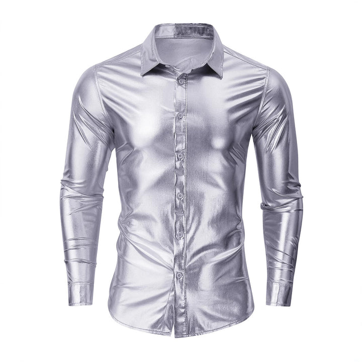 Herren elegantes Glanzhemd aus hochwertigen Materialien Aliams