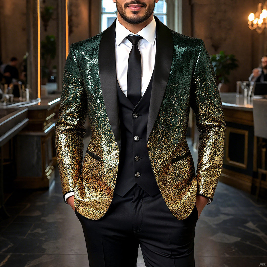 Herren glitzernder Paillettenblazer Aliams