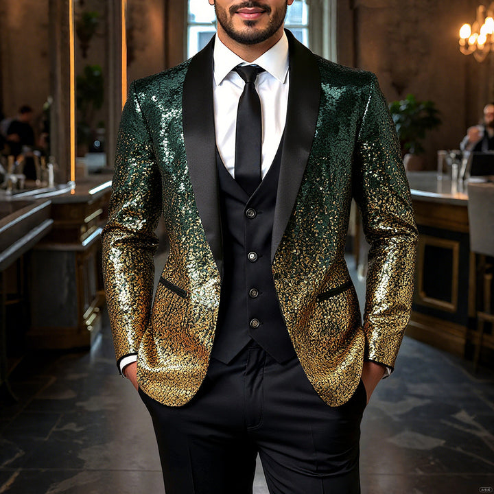 Herren glitzernder Paillettenblazer Aliams