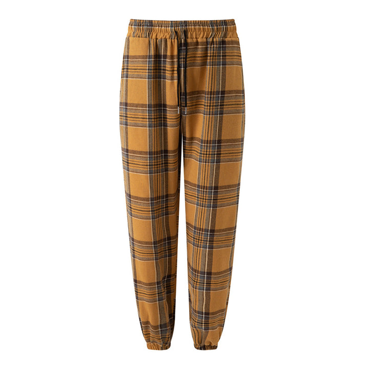 Herren gemütliche Flanell-Hose mit praktischen Seitentaschen und elastischem Bund Aliams