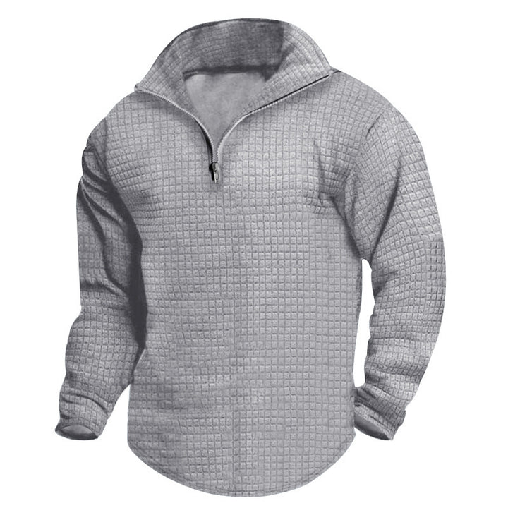 Herren Wärmeisolierter Pullover mit halbhohem Kragen und strukturierter Oberfläche Aliams