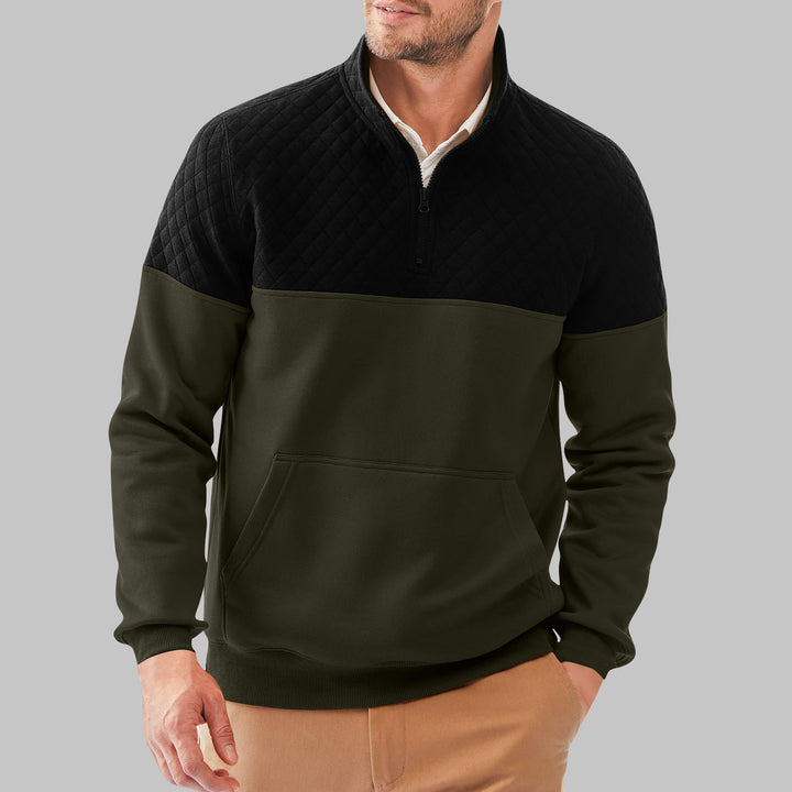 Herren gemütlicher Fleece-Pullover mit Stehkragen Aliams