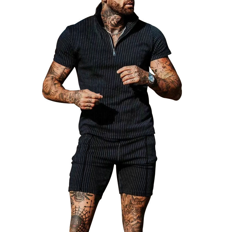 Herren Kurzarm-Overall mit Reißverschluss Aliams