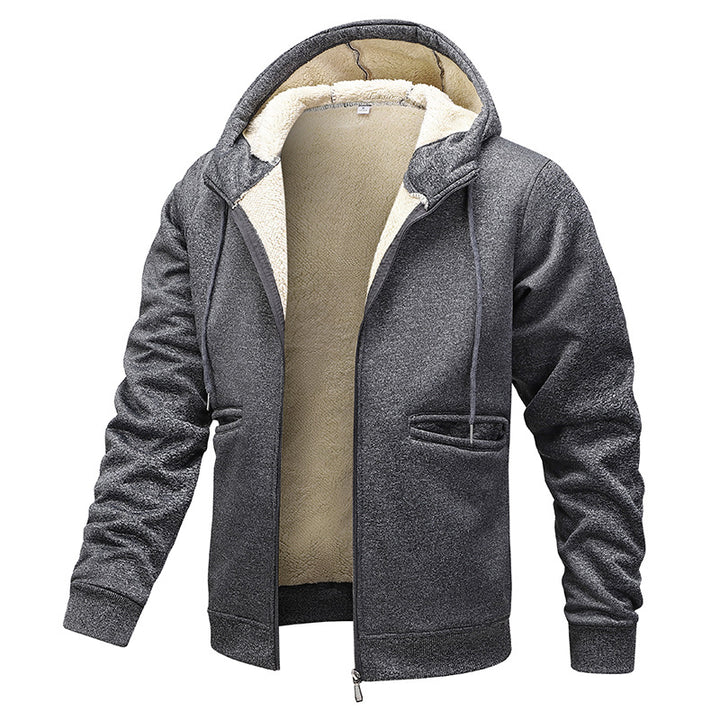Herren wärmende Fleecejacke mit Kapuze Hedi-Mode