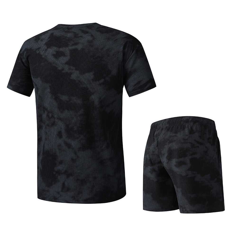 Herren T-Shirt und Shorts Set im modernen Batik-Design Aliams