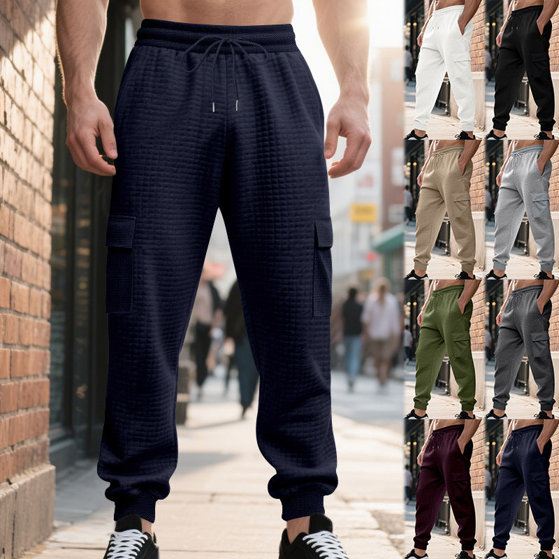 Herren Sportliche Cargo-Hosen mit elastischem Bund und mehreren Taschen Aliams