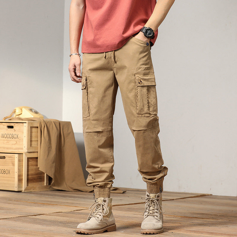 Herren Cargo-Hose mit multifunktionalen Taschen und elastischem Abschluss Aliams