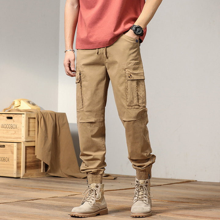 Herren Cargo-Hose mit multifunktionalen Taschen und elastischem Abschluss Aliams