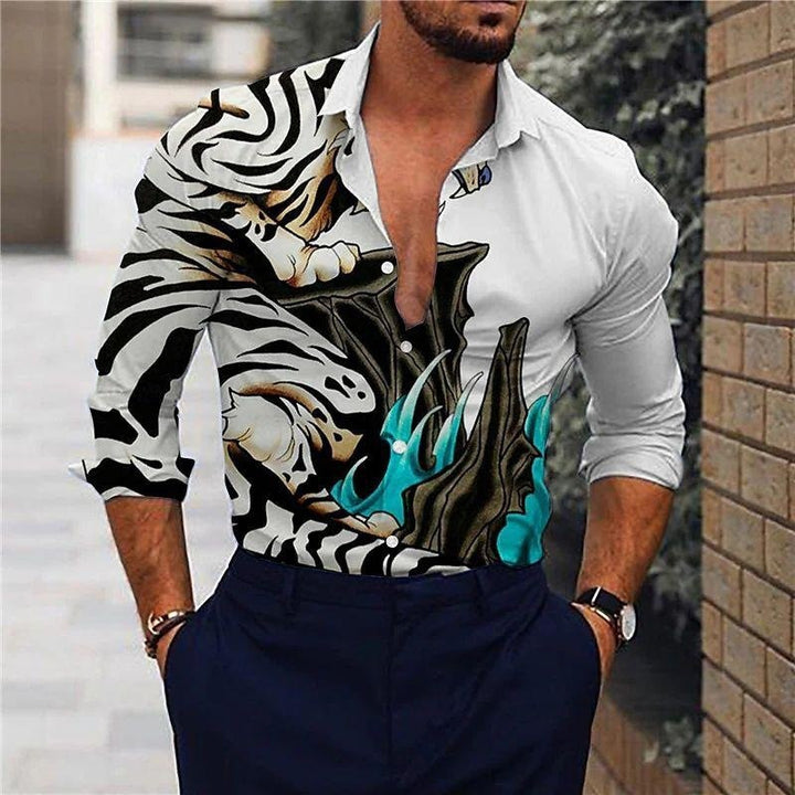 Herren Hemd mit dynamischem Tiermotiv und modernem Schnitt Aliams