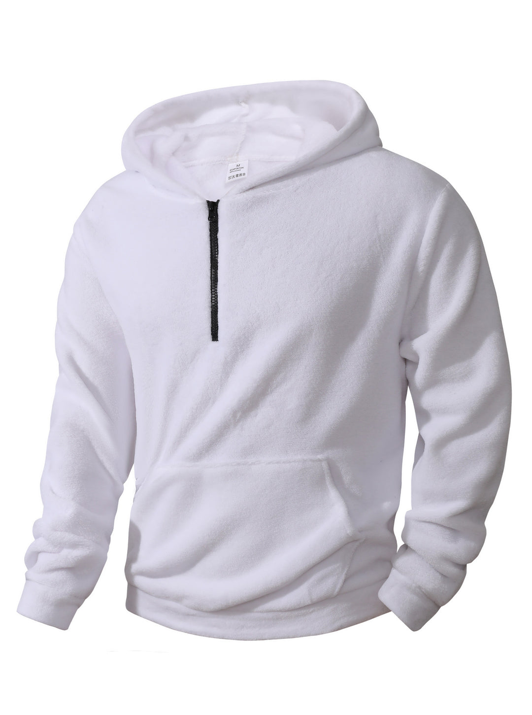 Herren Fleece-Hoodie mit innovativem halblangem Reißverschluss Aliams