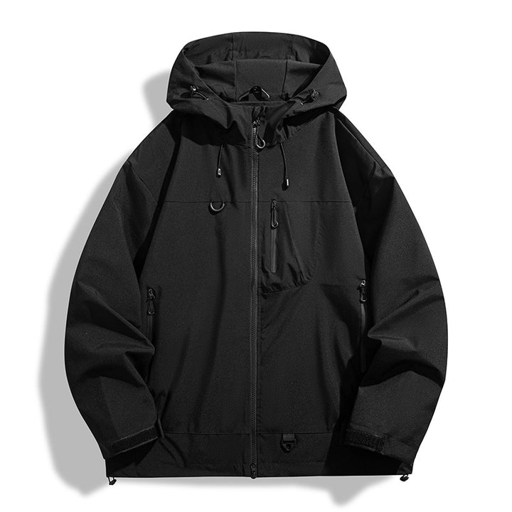 Herren wasserdichte Outdoor-Jacke mit Kapuze und atmungsaktiven Einsätzen Aliams